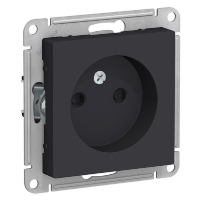 Systeme electric ATN001049 ATLASDESIGN РОЗЕТКА без заземления со шторками, 16А, механизм, КАРБОН