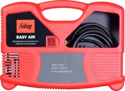 Компрессор поршневой Fubag Basic Easy Air безмасляный 180л/мин 1100Вт красный/черный