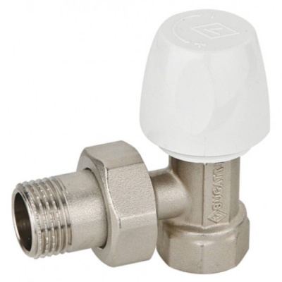 Вентиль BUGATTI ручной угловой НВ 1/2" DALLAS с разъёмным соединением, серия 8803