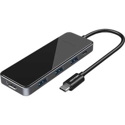 Мультифункциональный хаб Vention USB-C > HDMI v2.0/3xUSB 3.0 OTG/PD Мультифункциональный хаб Vention USB 3.1 M/HDMI 19F/VGA 15F/USB 3.0 Type C F x 3 (THPBB)