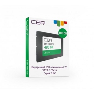 CBR SSD-480GB-2.5-LT22, Внутренний SSD-накопитель, серия "Lite", 480 GB, 2.5", SATA III 6 Gbit/s, SM2259XT, 3D TLC NAND, R/W speed up to 550/520 MB/s, TBW (TB) 240
