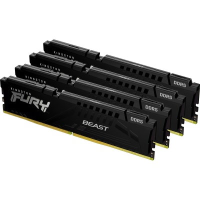 Модуль памяти DDR 5 DIMM 64Gb PC44800, 5600Mhz, Kingston FURY Beast Black XMP CL40 (Kit of 4) (KF556C40BBK4-64)