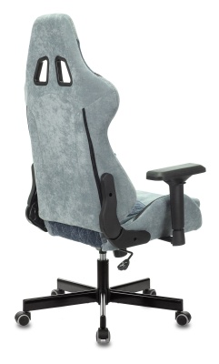 Кресло игровое Бюрократ VIKING 7 KNIGHT Fabric синий текстиль/эко.кожа с подголов. крестовина металл