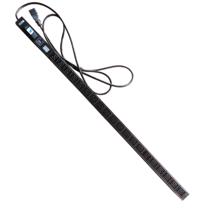 Вертикальный блок розеток, 20xC19, 250V, 16A, A/V-метр, шнур 3 метра, вилка C20 (TWT-PDVI-20C9-C0)