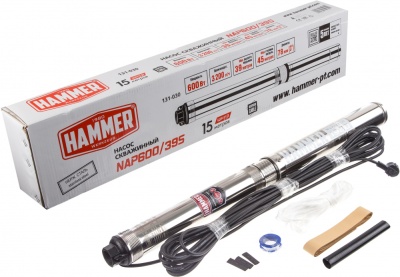 Садовый насос скважинный Hammer NAP600/39S 600Вт 3200л/час