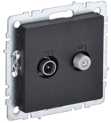 IEK BR-AF20-O-K02 BRITE Роз. двойная TV+SAT РТВ/РСп12-БрЧ черн.