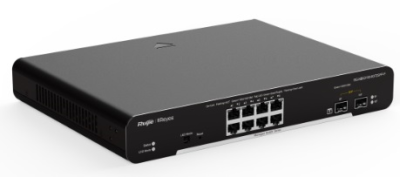 Коммутатор Reyee 8-Port Gigabit L2 Managed POE Switch, 8 Gigabit RJ45 POE/POE+ Ports,2 SFP Slots,125W PoE Power budget, Desktop Steel Case (RG-NBS3100-8GT2SFP-P)