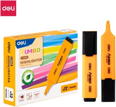 Текстовыделитель Deli EU366-OR скошенный пиш. наконечник 1-5мм оранжевый