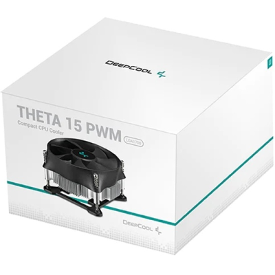 Кулер для процессора DEEPCOOL THETA 15 PWM 1700 LGA1700 низкопрофильный 52mm (64шт/кор, TDP 65W, PWM, Fan 100mm, на винтах) Color BOX (THETA 15 PWM 1700)