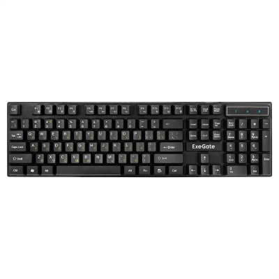 Exegate EX295302RUS Комплект ExeGate Professional Standard Combo MK110 (клавиатура влагозащищенная 104кл. + мышь оптическая 1000dpi, 3 кнопки и колесо прокрутки, длина кабелей 1,5м; USB, черный, Color