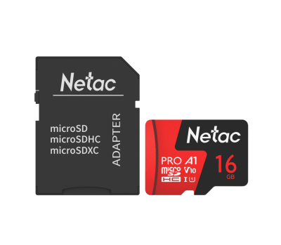 Карта памяти Netac MicroSD card P500 Extreme Pro 16GB, retail version w/SD adapter
