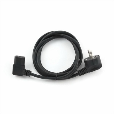 Кабель Cablexpert Кабель питания Cablexpert PC-186A-VDE, 1.8м, Schuko- C13, VDE, 10А, Сечение провода: 0,75 мм2, черный, угловой разъем, с заземлением, пакет {100}