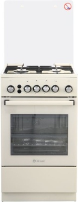 Плита Газовая De Luxe 5040.40Г (КР) ЧР-013 слоновая кость (стеклянная крышка) реш.чугун