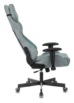 Кресло игровое Бюрократ VIKING KNIGHT Fabric серо-голубой Light-28 с подголов. крестовина металл