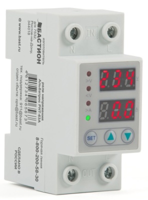 602 Альбатрос РНТ-63А реле напряжения 145-300В 63А время срабатывания 20 мс индикация Бастион ALBATROS-RNT-63A