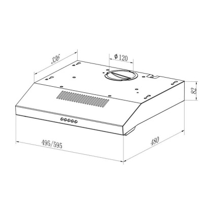 Вытяжка козырьковая Lex S 600 WH белый управление: кнопочное (1 мотор)