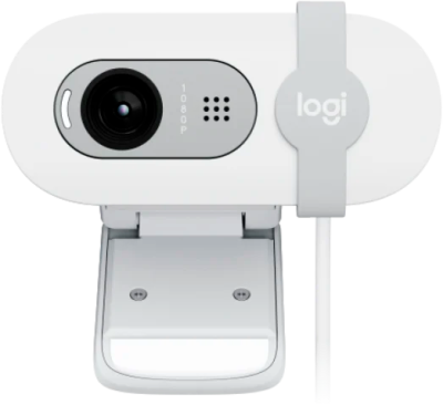 Веб-камера Logitech Webcam Brio 100, 1920x1080, OFF-WHITE, защитная шторка, [960-001617] (960-001617)