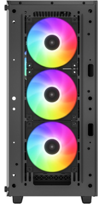 Корпус Deepcool CC560 ARGB V2 без БП, боковое окно (закаленное стекло), 3x120мм ARGB LED вентилятор спереди и 1x120мм ARGB LED вентилятор сзади, черный, ATX (CC560 ARGB V2)