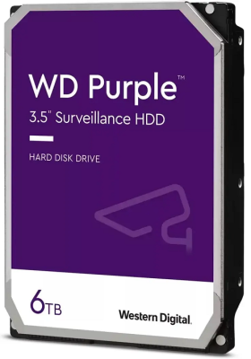 Жесткий диск Western Digital HDD SATA  6Tb Purple WD64PURZ, IntelliPower, 256MB buffer (DV-Digital Video), 1 year (WD64PURZ)