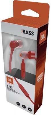 Гарнитура вкладыши JBL Т110 1.2м красный проводные в ушной раковине (JBLT110RED)
