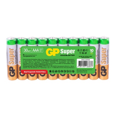 Батарея GP Super Alkaline 24A LR03 AAA (30шт)