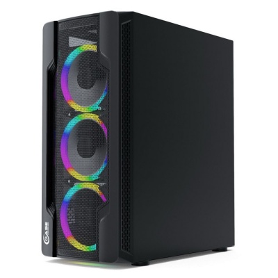 Powercase CMIXB-L4 Корпус Mistral X4 Mesh LED, Tempered Glass, 4x 120mm fan, чёрный, ATX  (CMIXB-L4)