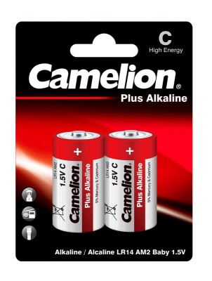 Батарея Camelion Plus Alkaline LR14-BP2 C 8000mAh (2шт) блистер