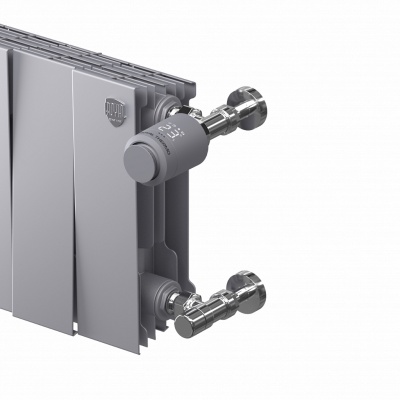 Набор термостатический для радиатора угловой Royal Thermo Design Pro 15 мм М30х1,5 (Хром)