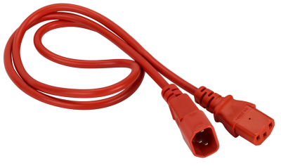 Шнур питания C13-C14, 3х0.75, 220В, 10А, красный, 1 метр (LAN-PP13/14-1.0-RD)