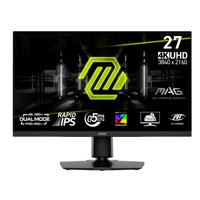 Монитор MSI 27" MAG 272URDF E16, 16:9, IPS, UHD/FHD, 0,5ms, 400cd, 160Hz/320Hz, HDMI, DP, USB, HAS