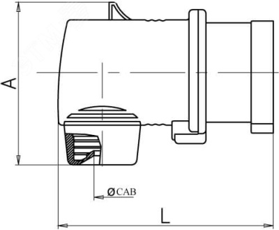 Вилка кабельная угловая IP44 16A 3P+E+N 400В DKC DIS2211637