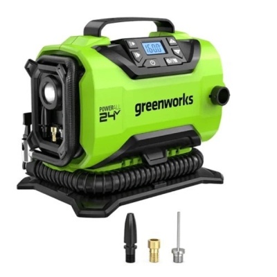 Greenworks ACG301 Компрессор автомобильный аккумуляторный, 24V / 12V (от сети автомобиля), без АКБ и ЗУ [3400807]