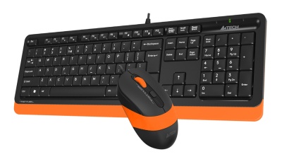 Клавиатура + мышь A4Tech Fstyler F1010 клав:черный/оранжевый мышь:черный/оранжевый USB Multimedia