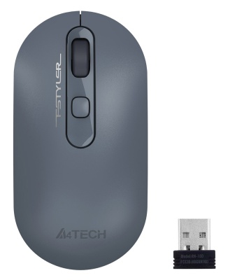 Мышь A4Tech Fstyler FG20 пепельный/синий оптическая (2000dpi) беспроводная USB для ноутбука (4but)