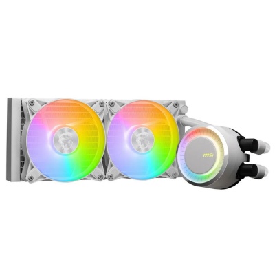 Жидкостная система охлаждения MSI MAG CORELIQUID E240 WHITE 2x ARGB Fan, ARGB Block, Color Box, Pallet packing