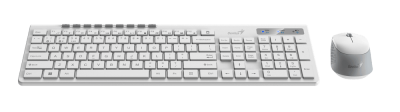 Комплект кл-ра+мышь беспроводн. Genius SlimStar 8230, Dual Color, white gray USB (31340015402)