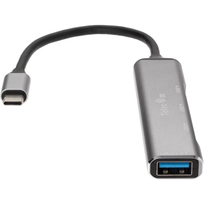 Переходник USB 3.1 Type-C-->USB3.0+3 USB2.0, Aluminum Shell, 0.2м Telecom <TA308C> VCOM Мультифункциональный хаб Telecom USB 3.1 Type C M/USB 3.0 F/3 x USB 2.0 F (TA308C)