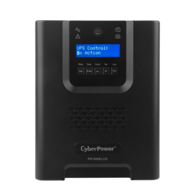 ИБП CyberPower PR1500ELCD, Line-Interactive, 1500VA/1350W, 8 IEC-320 С13 розеток, USB&Serial, SNMPslot, LCD дисплей, Black, 0.5х0.3х0.35м., 28.3кг. CyberPower PR1500ELCD