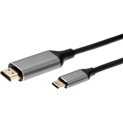Кабель USB 3.1 Type-Cm --> HDMI A(m) 4K@60Hz,1.8m,Alum,iOpen(Aopen/Qust) <ACU423MC-1.8M> VCOM Кабель AOpen USB 3.1 Type-C M/HDMI M (ACU423MC-1.8M)
