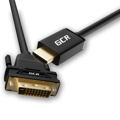 Greenconnect Кабель HDMI-DVI 15.0m черный, OD8.0mm, 28/26 AWG, позолоченные контакты, 19pin AM / 24+1M AM Dual Link, тройной экран, GCR-51510 Greenconnect HDMI (m) - DVI-D (m) 15м (GCR-51510)