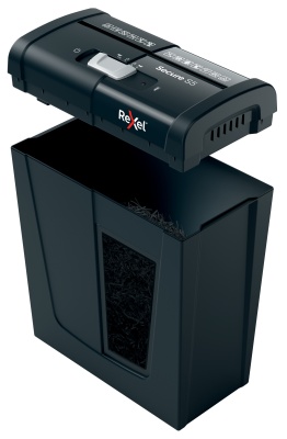 Шредер Rexel Secure S5 EU черный (секр.Р-2)/ленты/5лист./10лтр./скрепки/скобы