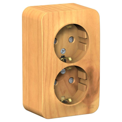 Systeme electric BLNRA011215 BLANCA О/У РОЗЕТКА двойная с заземл. со шторк. ИЗОЛ.ПЛ.,16А,250В, ЯСЕНЬ