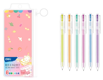 Набор ручек гелев. Deli Delight EG118-6C d=0.7мм (6шт)