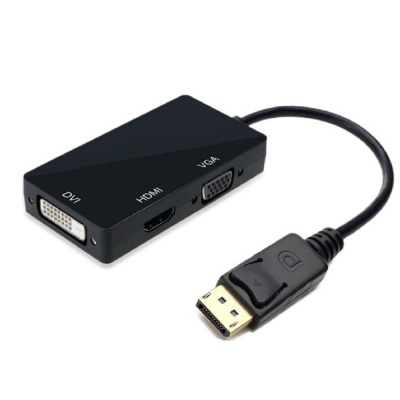 ORIENT Кабель-адаптер C309, DisplayPort M -> HDMI/ DVI-I/ VGA, длина 0.2 метра, черный (30309)