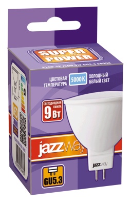 Лампа светодиодная LED 9Вт MR16 GU5.3 холодный