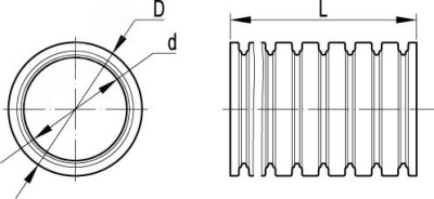 Труба гофрированная ПВ-2 36мм Dвн=36.3 мм Dнар=42.5мм полиамид 6 черная