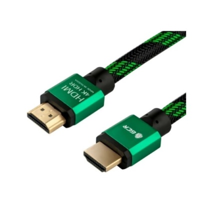 GCR Кабель 1.5m HDMI 2.0, BICOLOR нейлон, AL корпус зеленый, HDR 4:2:2, Ultra HD, 4K 60 fps 60Hz/5K*30Hz, 3D, AUDIO, 18.0 Гбит/с, 28AWG. GCR-52161