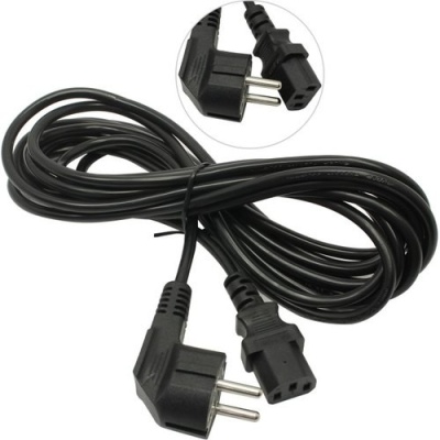 Exegate ES281002RUS Кабель питания ExeGate Special PC-5S (Евровилка угловая Schuko->С13)  3*0.5mm2, CCA, черный, 5м.